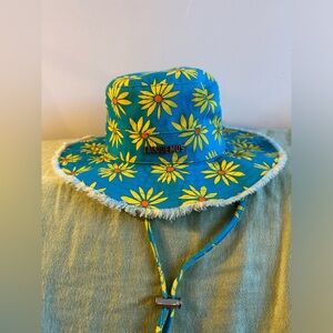 Jacquemus Le Bob Artichaut Floral Bucket Hat in Blue